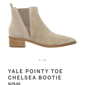 Tan Ankle Boots with Pointed Toe and Elastic Panels